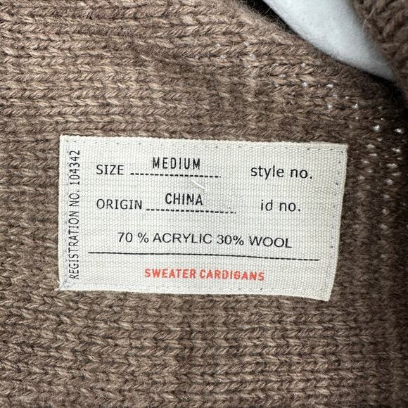 Sweater Cardigans Womens M Open Cardigan Wool  Brown Fringe Long Sleeve Boho - Picture 4 of 11